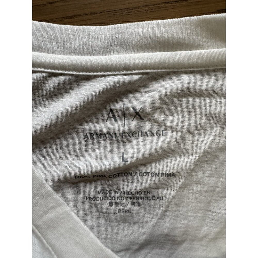 Armani Exchange AX Shirt Women Size Large‎ Cotton Short Sleeve Graphic Print NWT - Picture 3 of 14